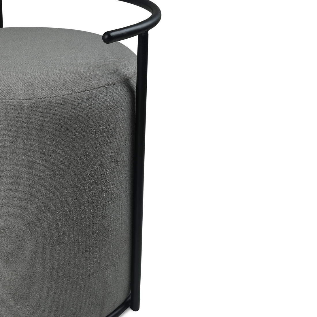 Atticus Pouffe Black with Dark Grey