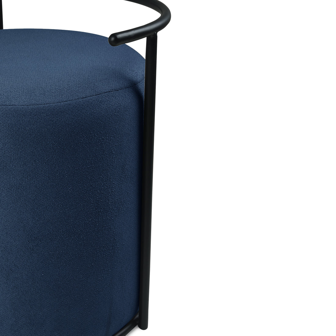 Atticus Pouffe Black with Blue