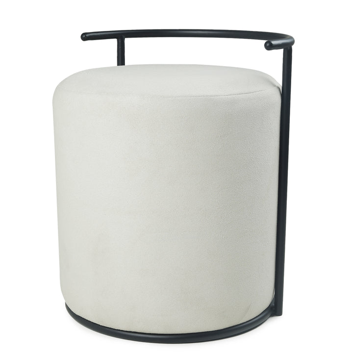 Atticus Pouffe Black with White