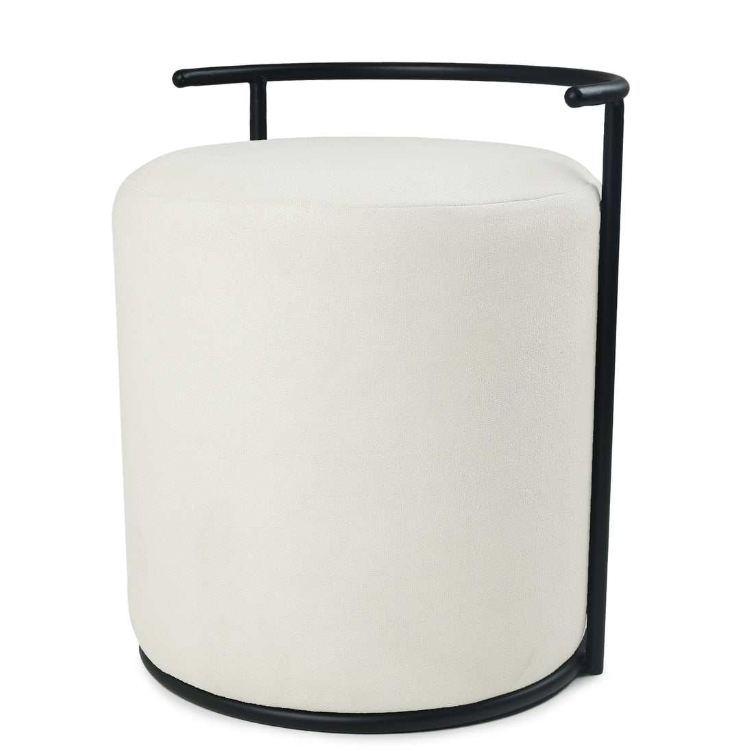 Atticus Pouffe Black with Off White