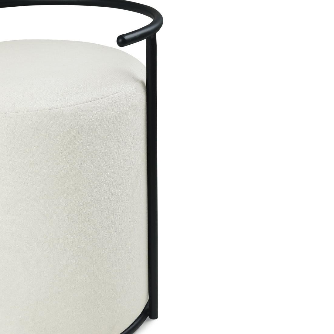 Atticus Pouffe Black with Off White