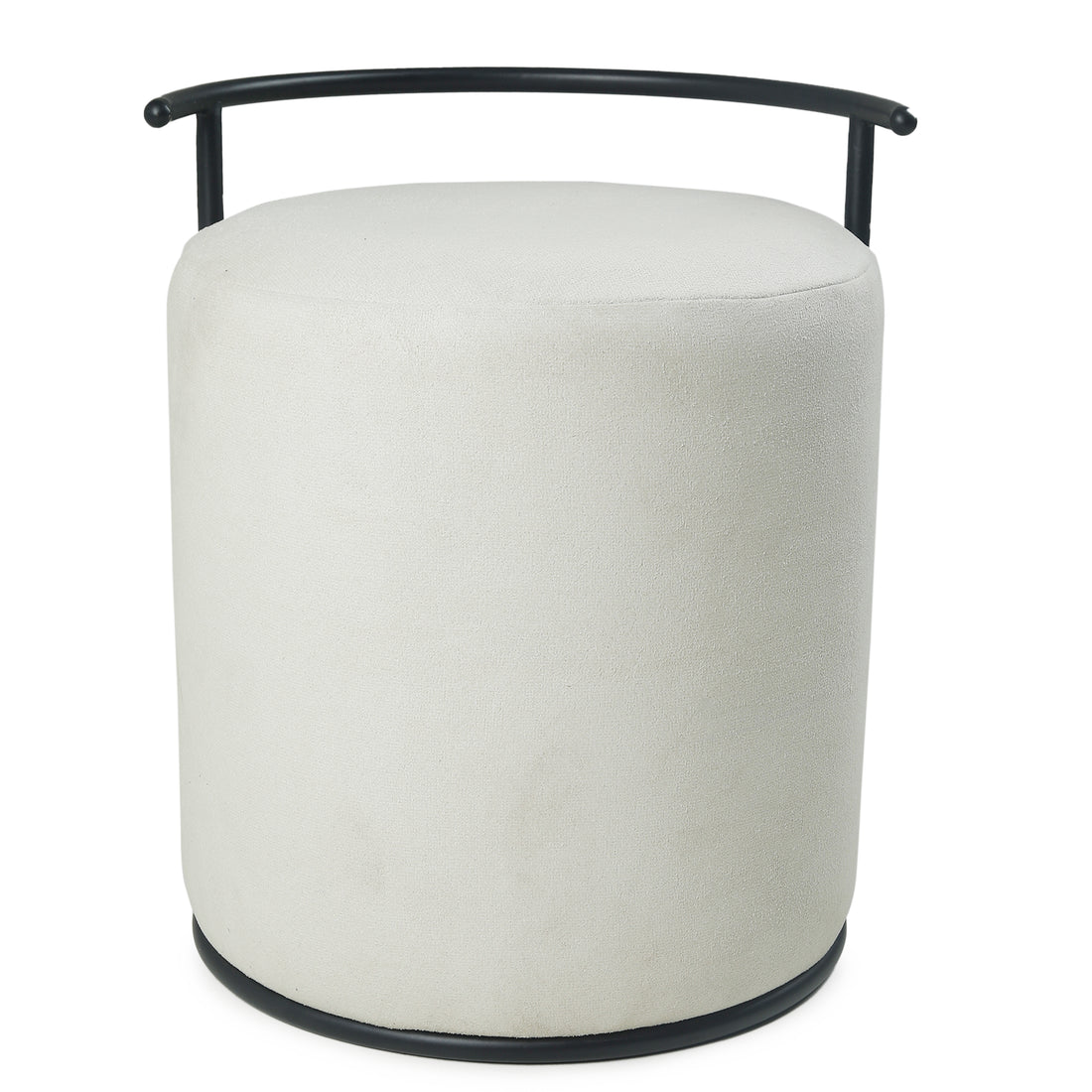 Atticus Pouffe Black with White