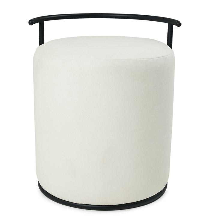 Atticus Pouffe Black with Off White