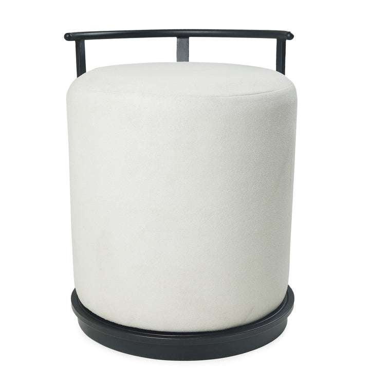 Leo Pouffe Black with White