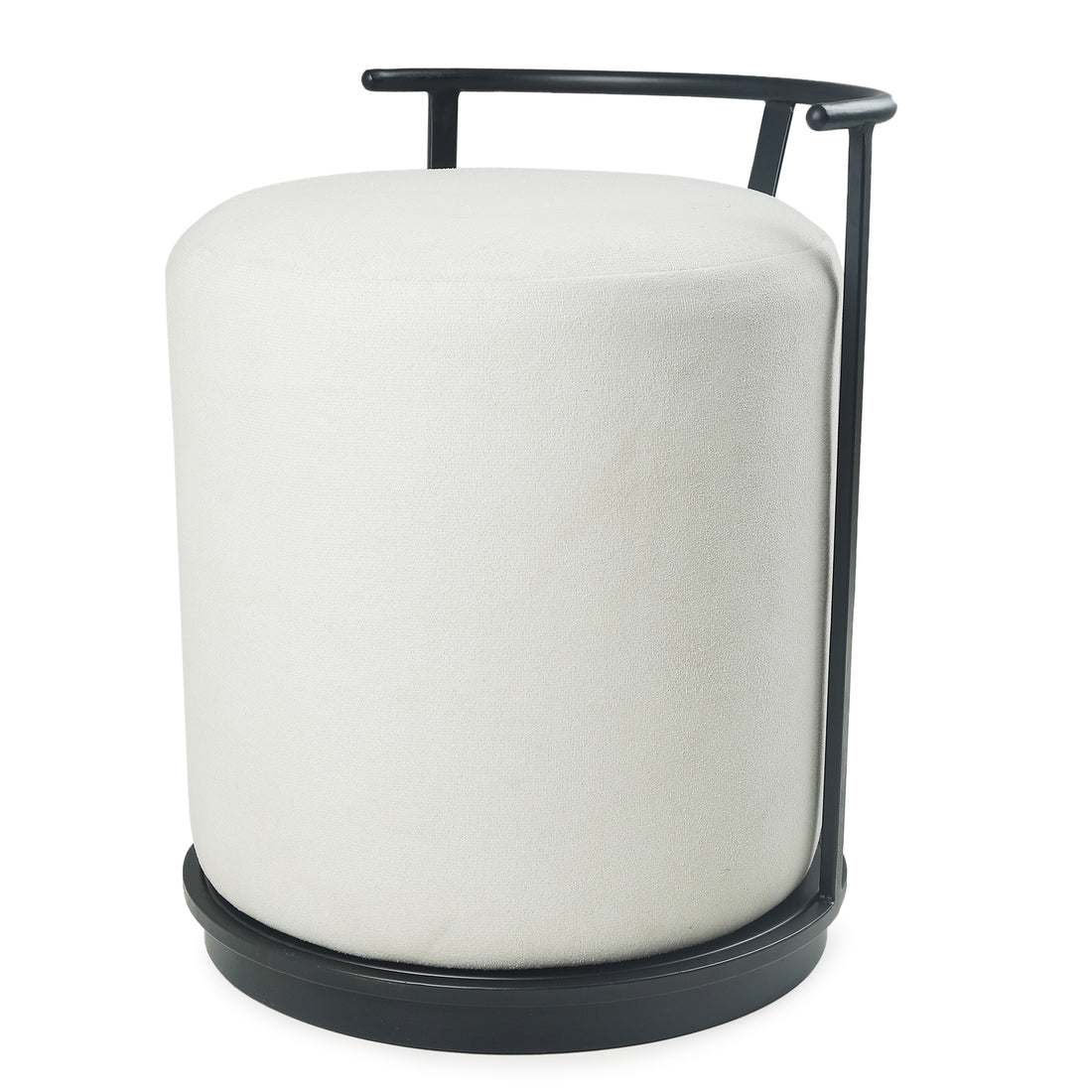 Leo Pouffe Black with White