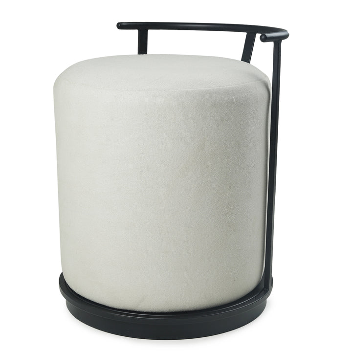 Leo Pouffe Black with Off White