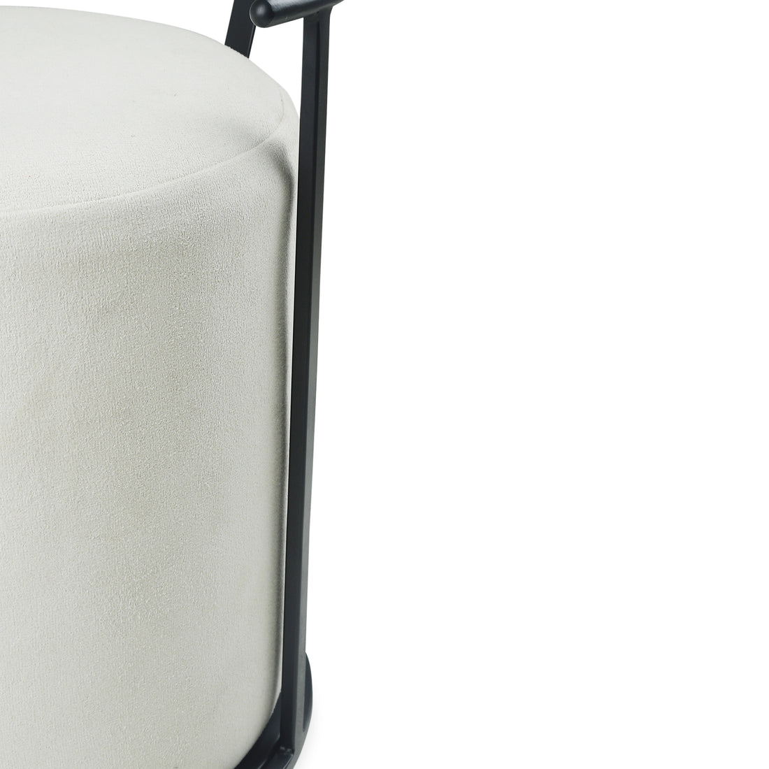 Leo Pouffe Black with White