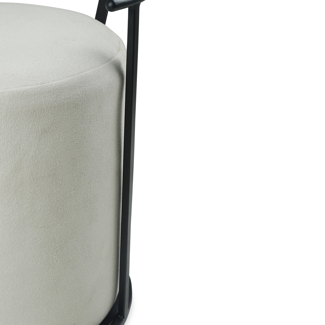 Leo Pouffe Black with Off White