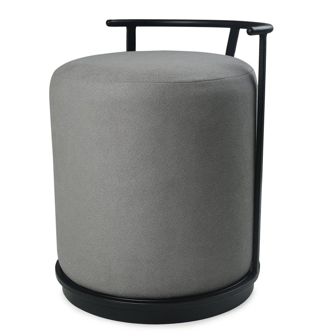 Leo Pouffe Black with Dark Grey