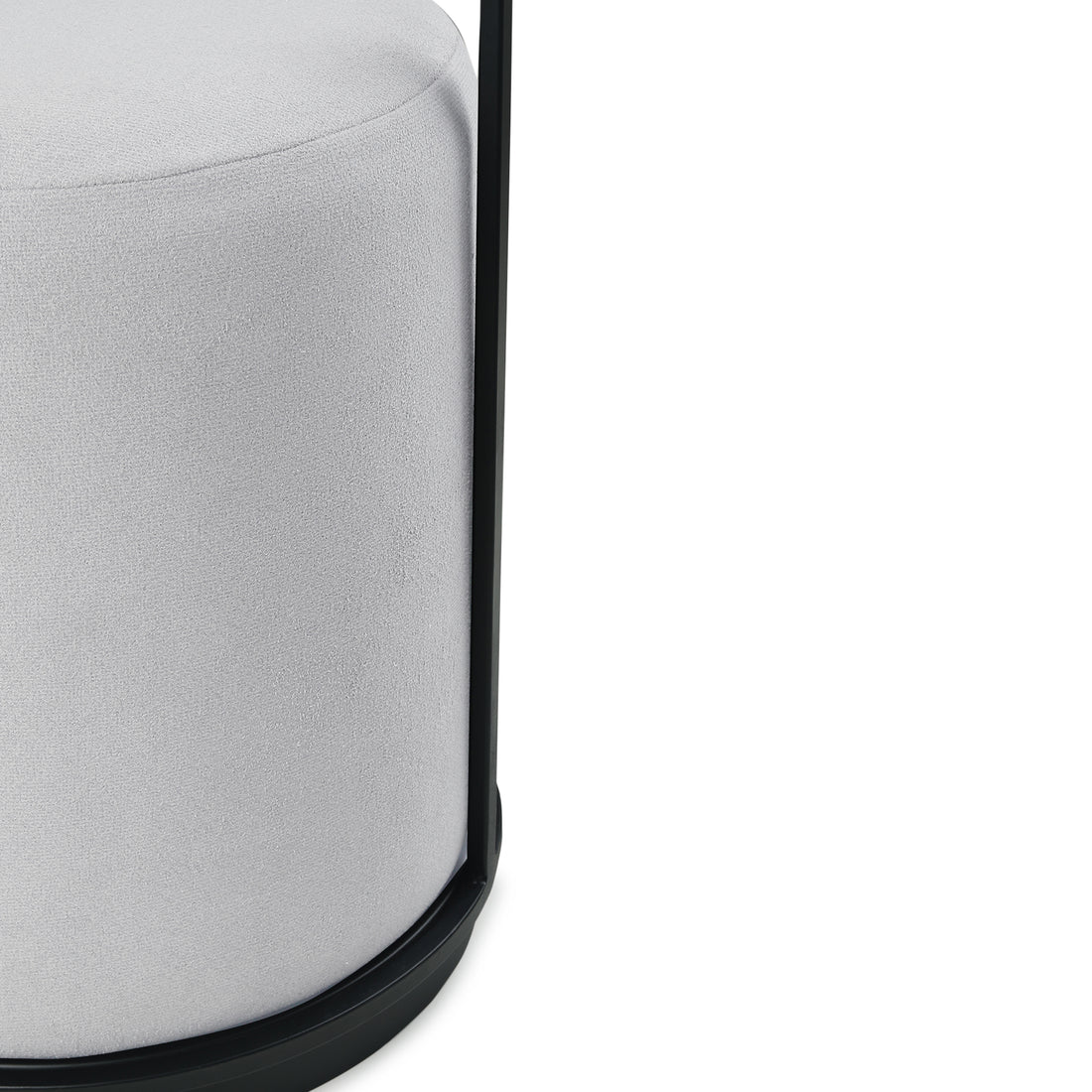 Leo Pouffe Black with Light Grey