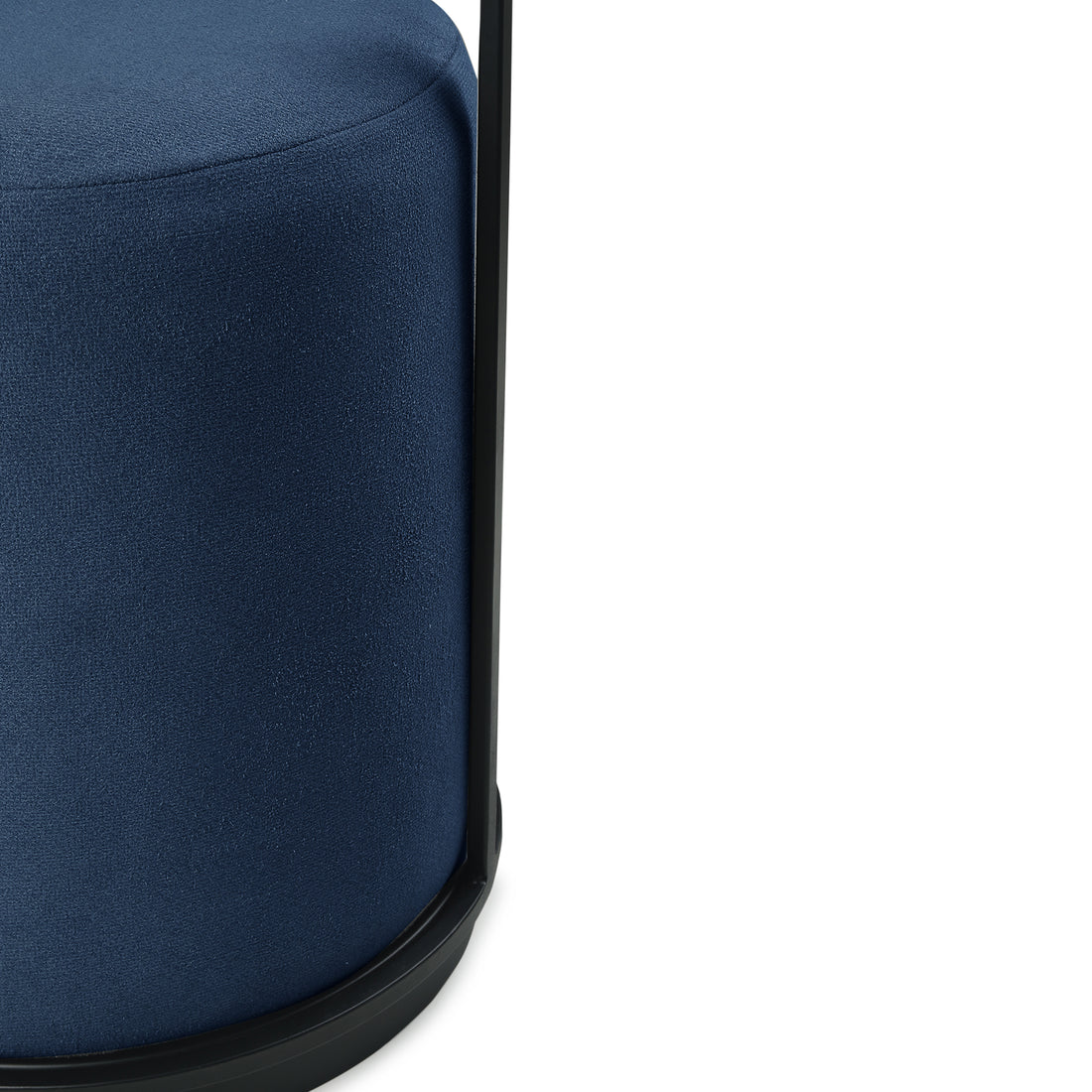 Leo Pouffe Black with Blue