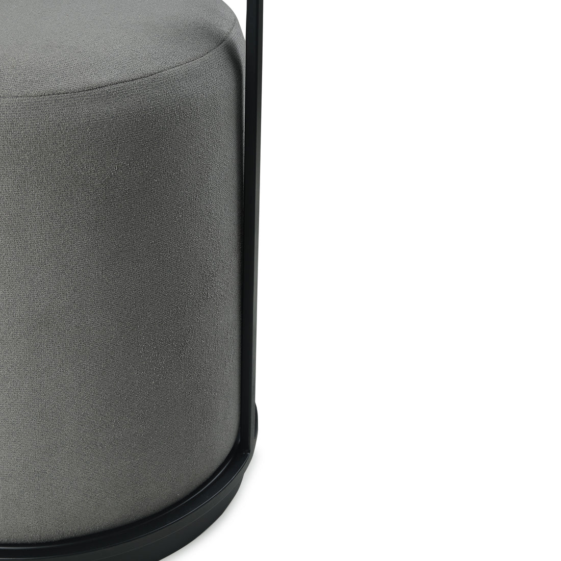 Leo Pouffe Black with Dark Grey