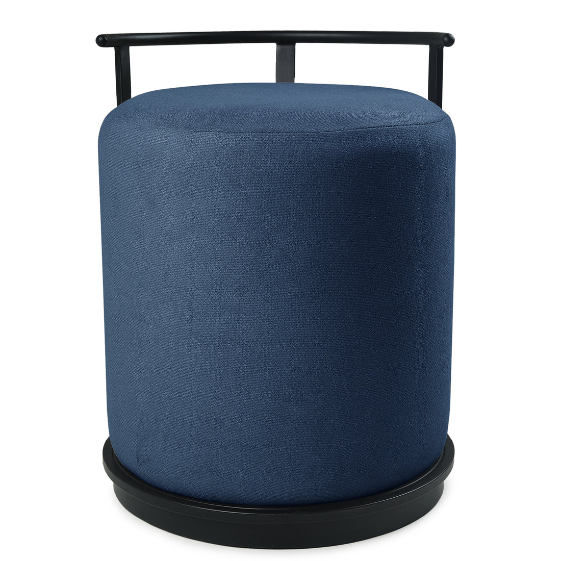 Leo Pouffe Black with Blue