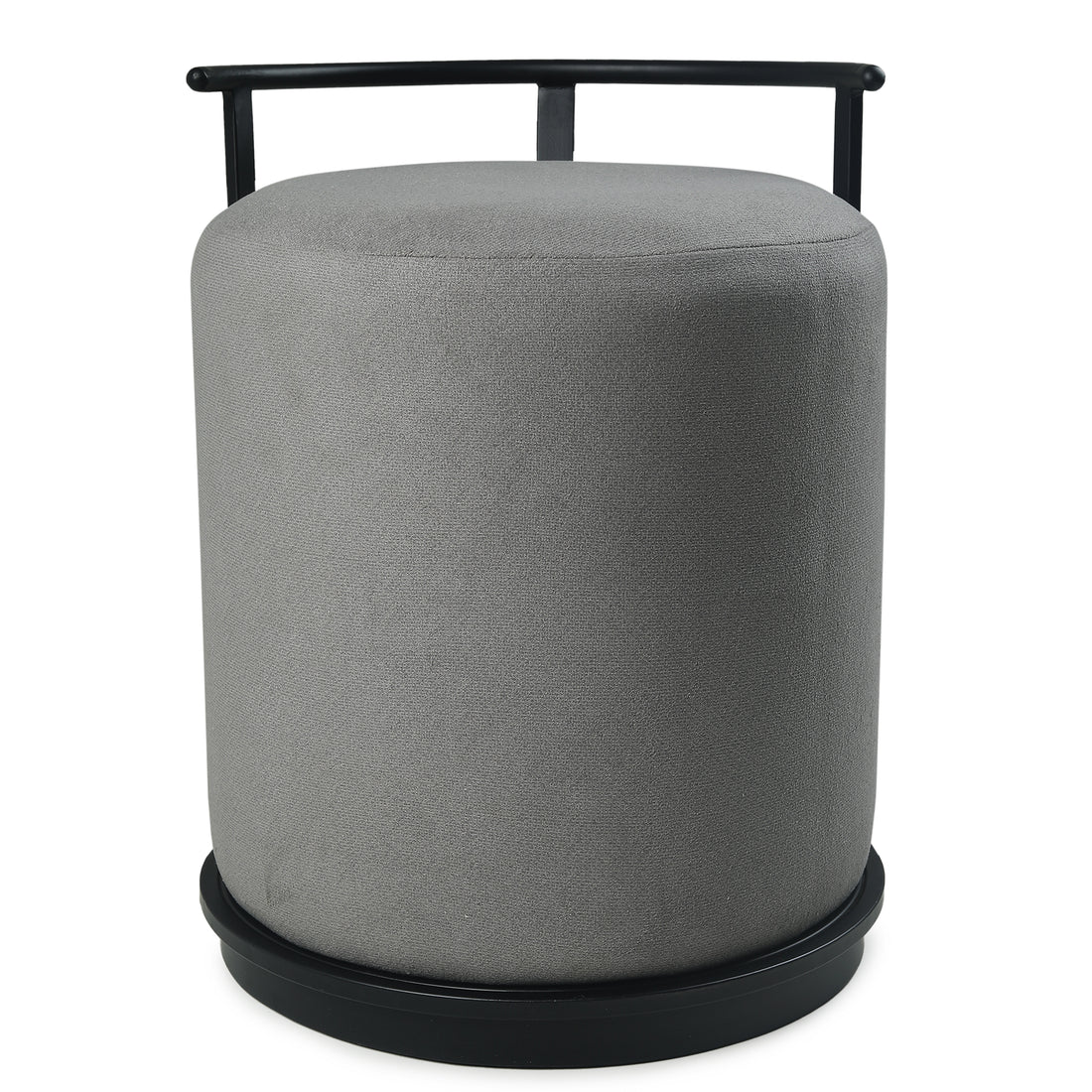 Leo Pouffe Black with Dark Grey