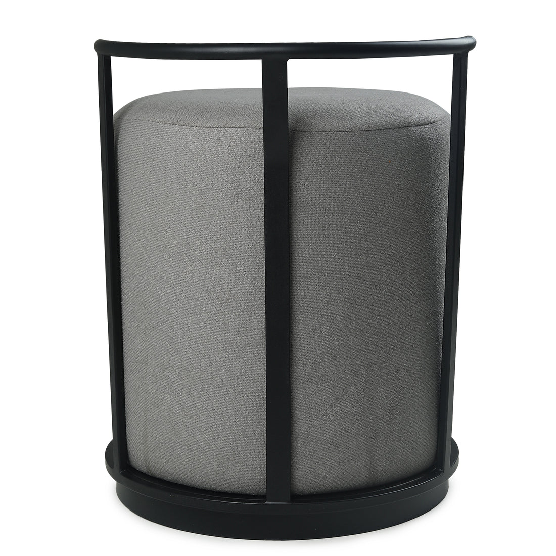 Leo Pouffe Black with Dark Grey