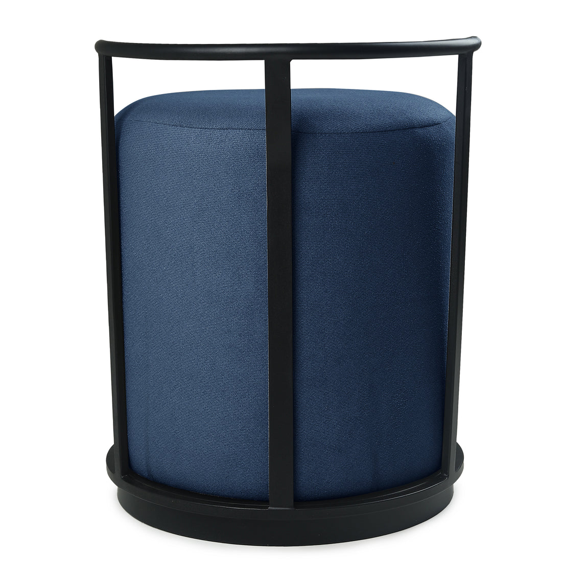 Leo Pouffe Black with Blue