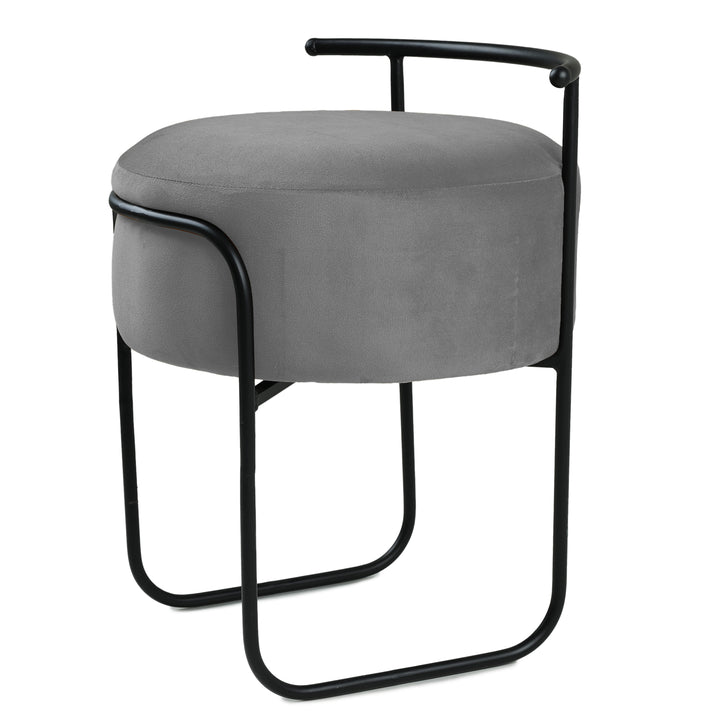 Jude Pouffe Black with Grey