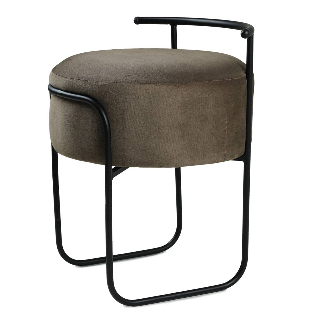 Jude Pouffe Black with Taupe