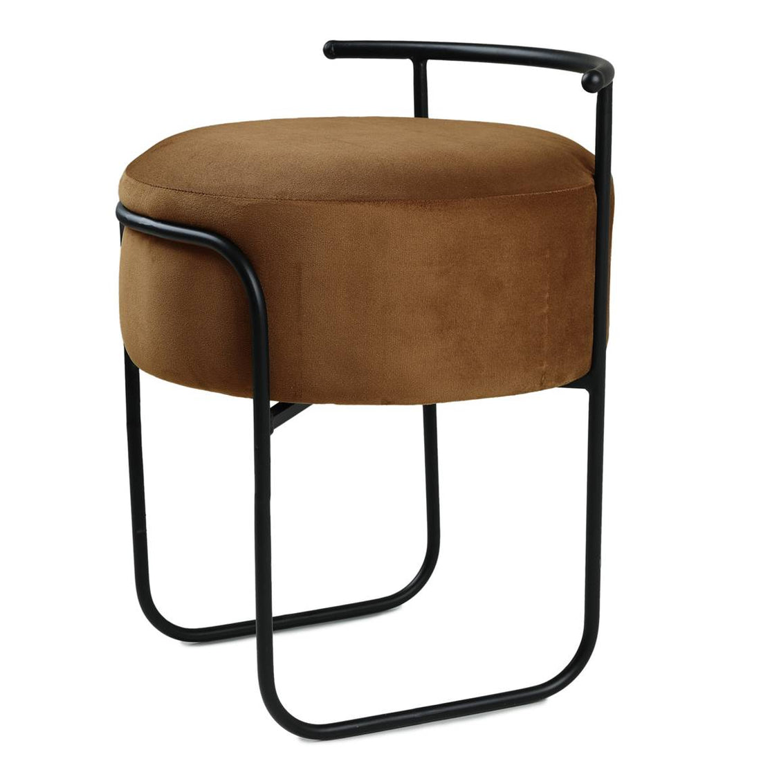 Jude Pouffe Black with Brown