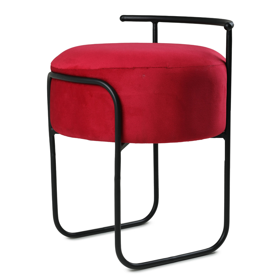 Jude Pouffe Black with Red