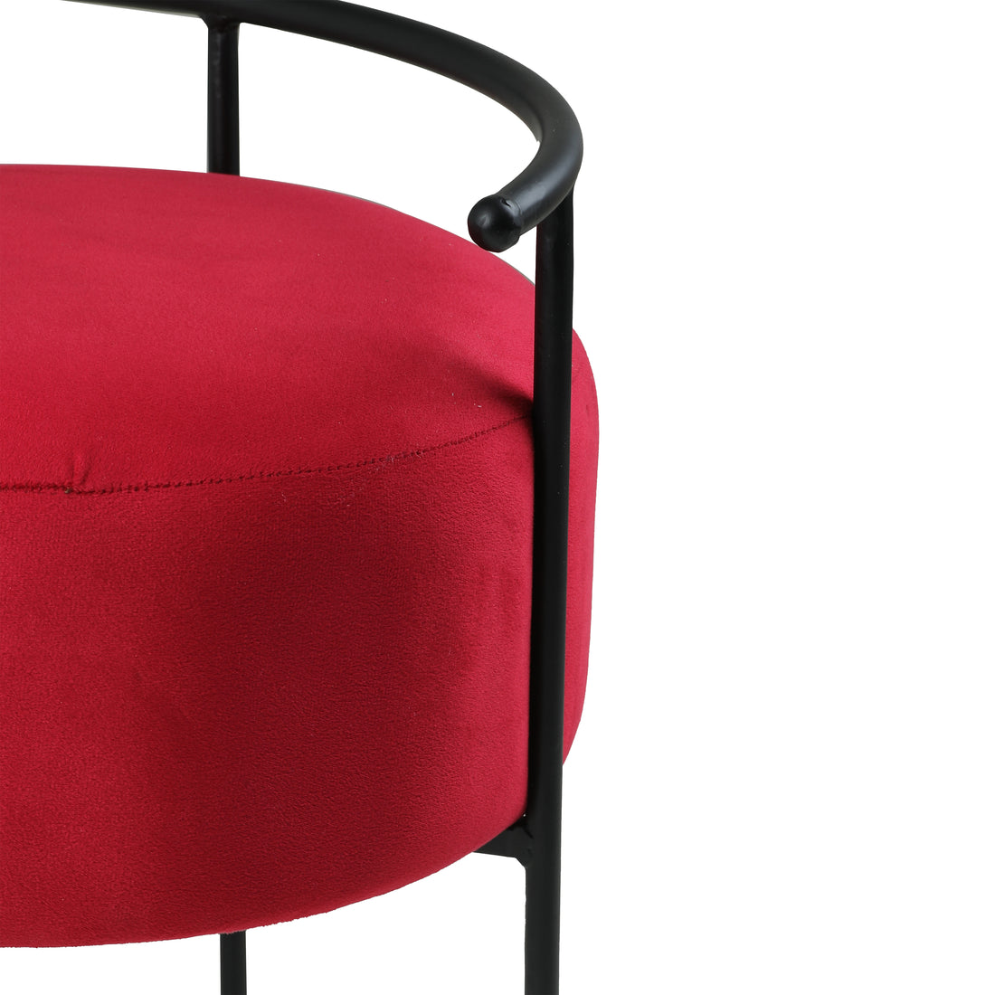 Jude Pouffe Black with Red