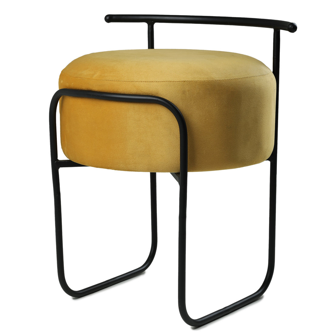 Jude Pouffe Black with Yellow