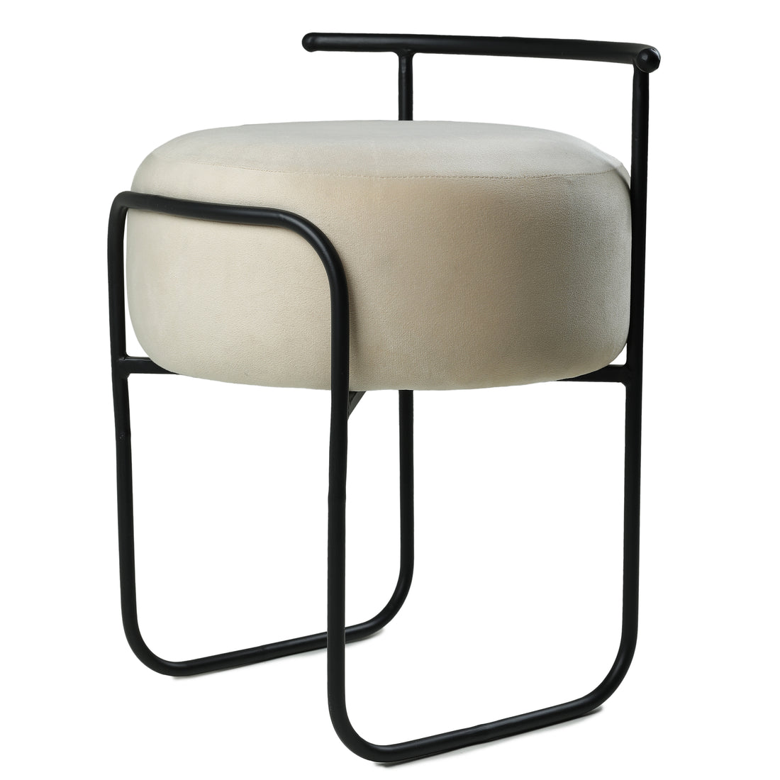 Jude Pouffe Black with Off White