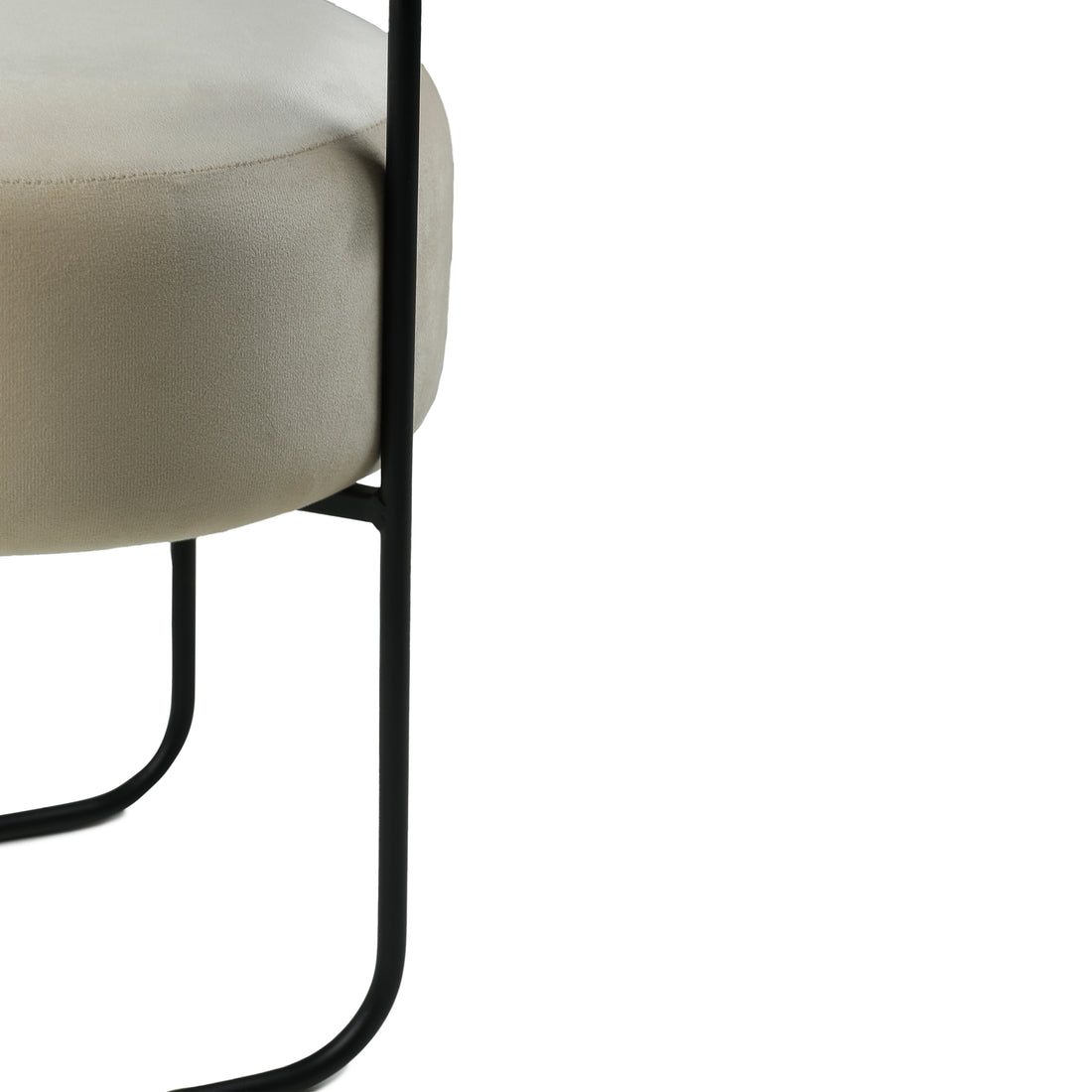 Jude Pouffe Black with Off White