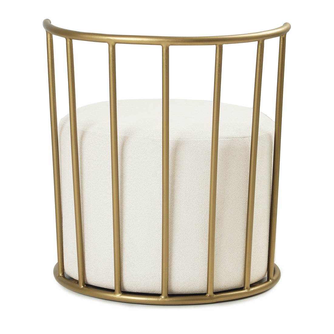 Roman Pouffe Gold with White