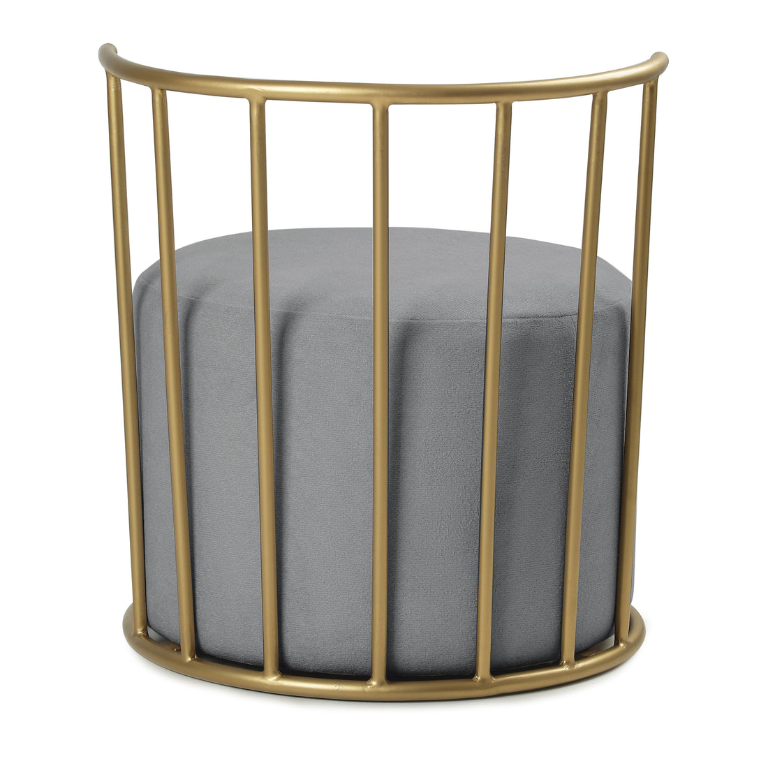 Roman Pouffe Gold with Dark Grey