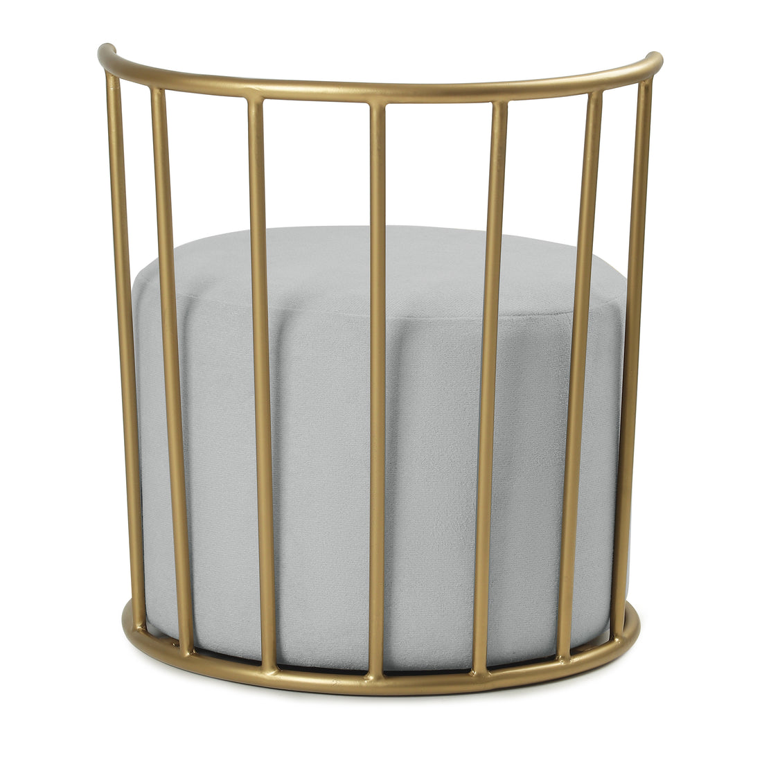 Roman Pouffe Gold with Light Grey