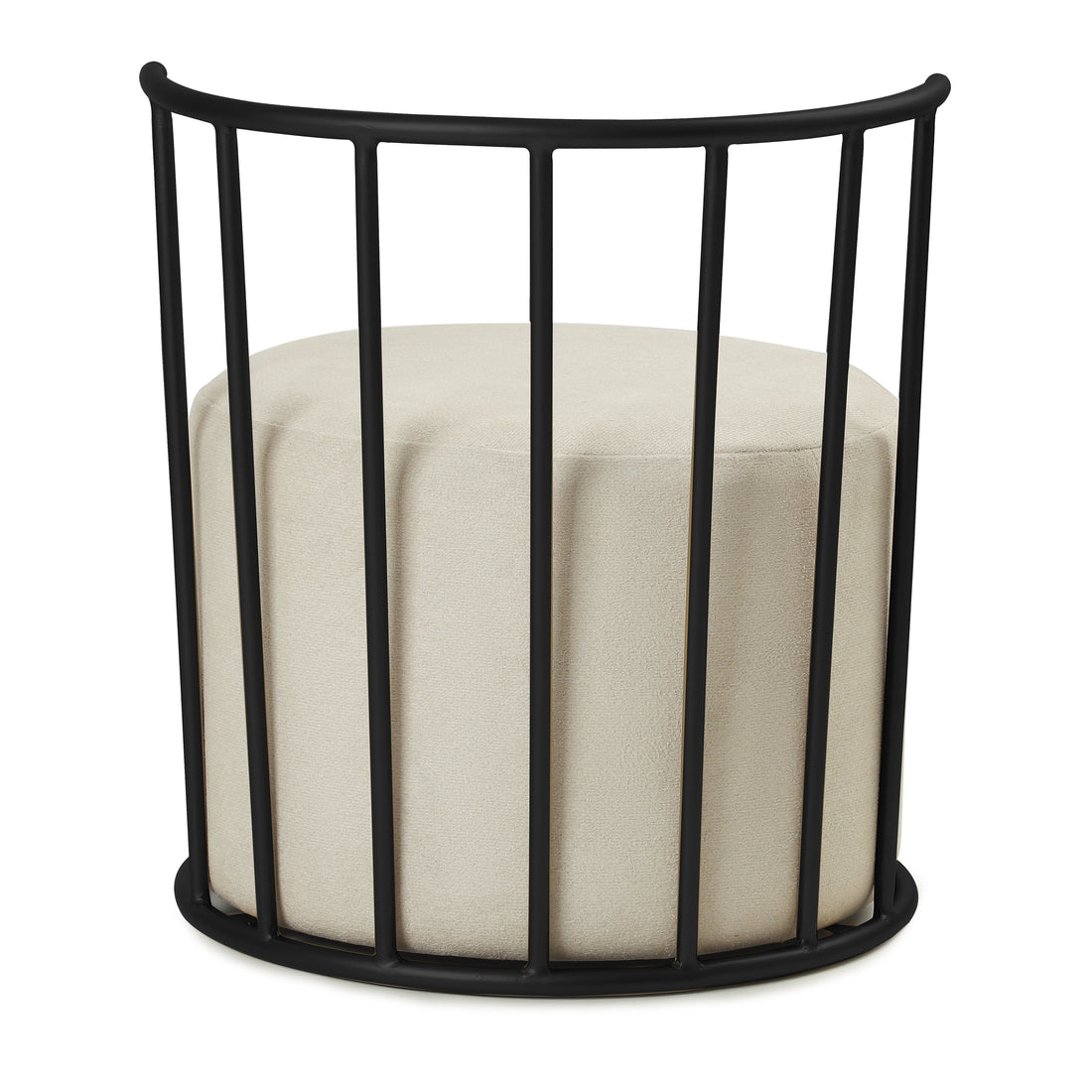 Roman Pouffe Black with Off White