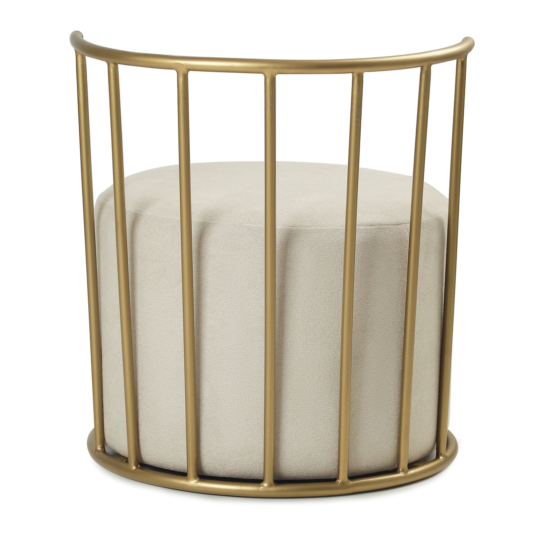 Roman Pouffe Gold with Off White