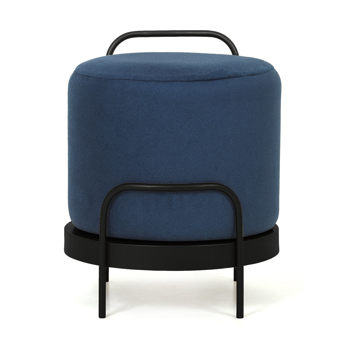 Cassius Pouffe Black with Blue