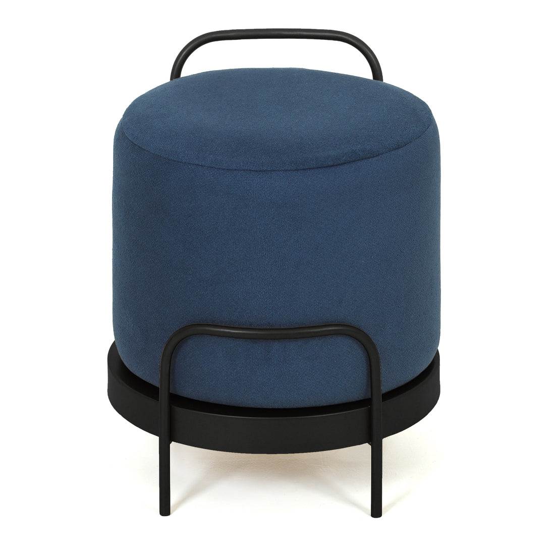 Cassius Pouffe Black with Blue