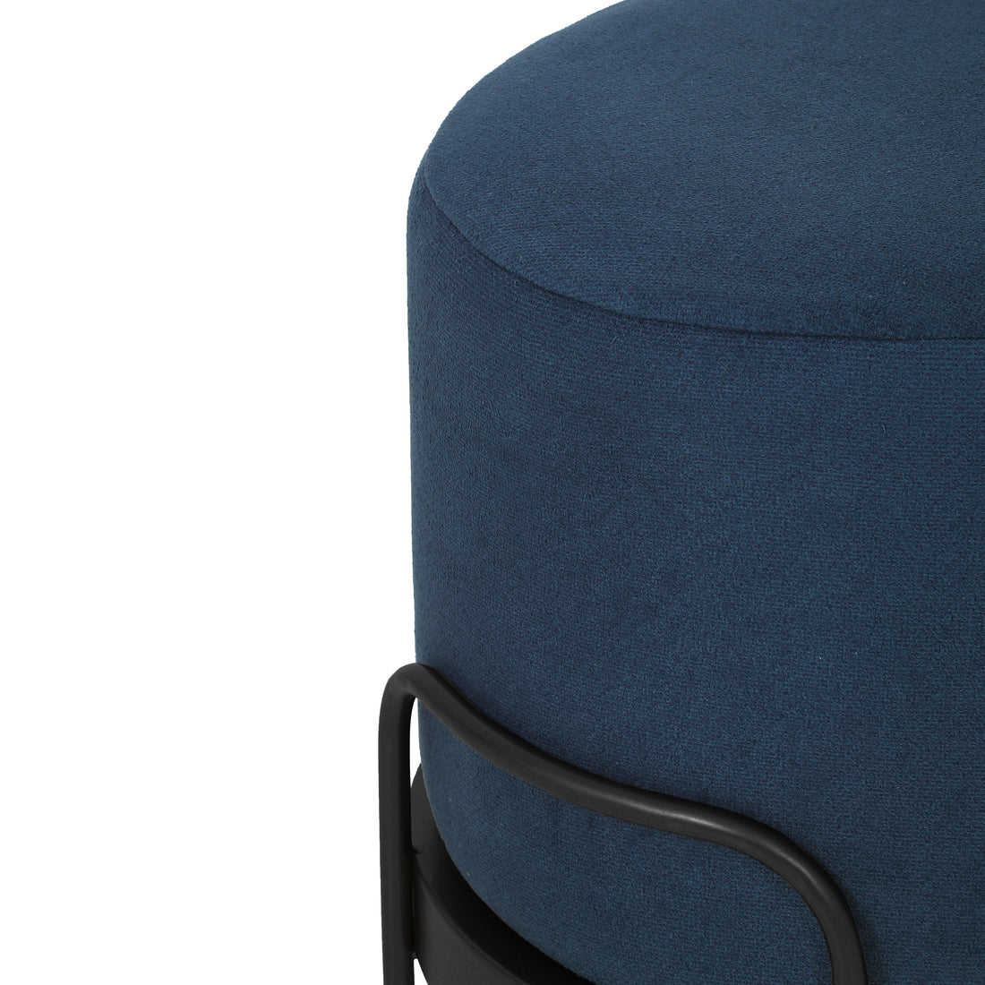 Cassius Pouffe Black with Blue