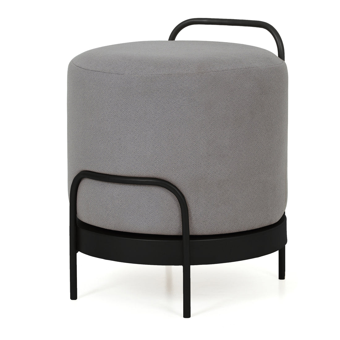 Cassius Pouffe Black with Dark Grey