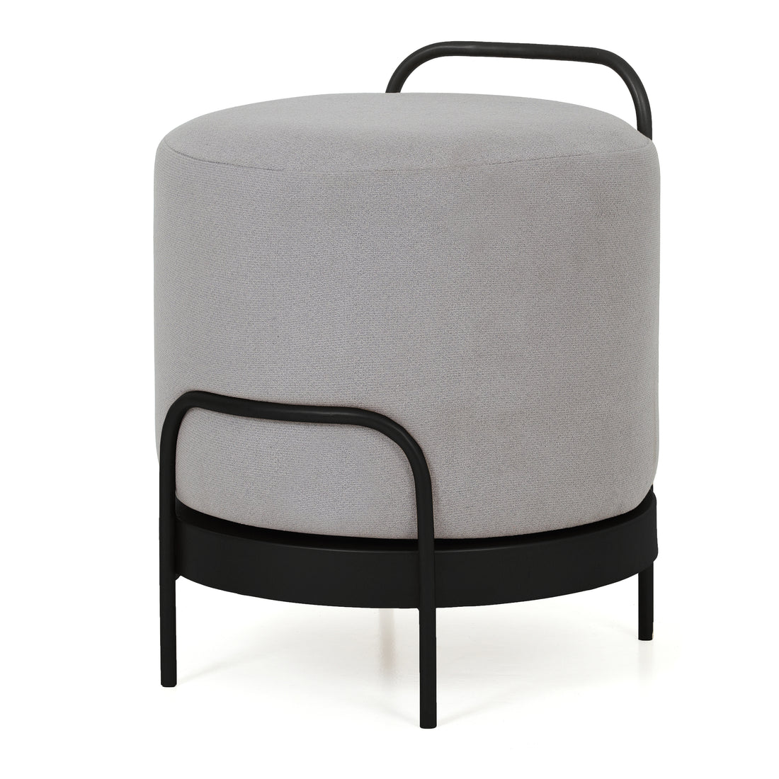 Cassius Pouffe Black with Light Grey