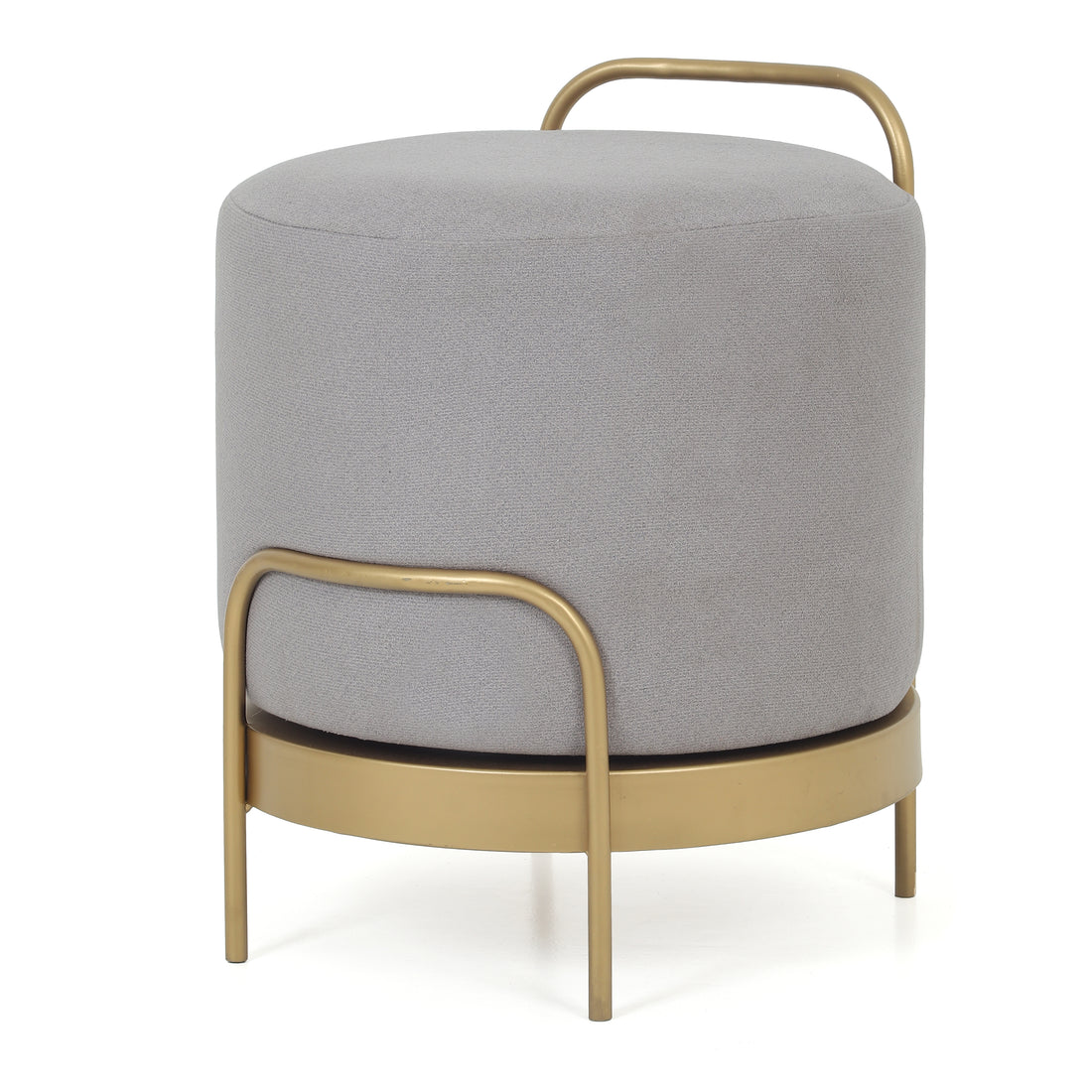 Cassius Pouffe Gold with Light Grey