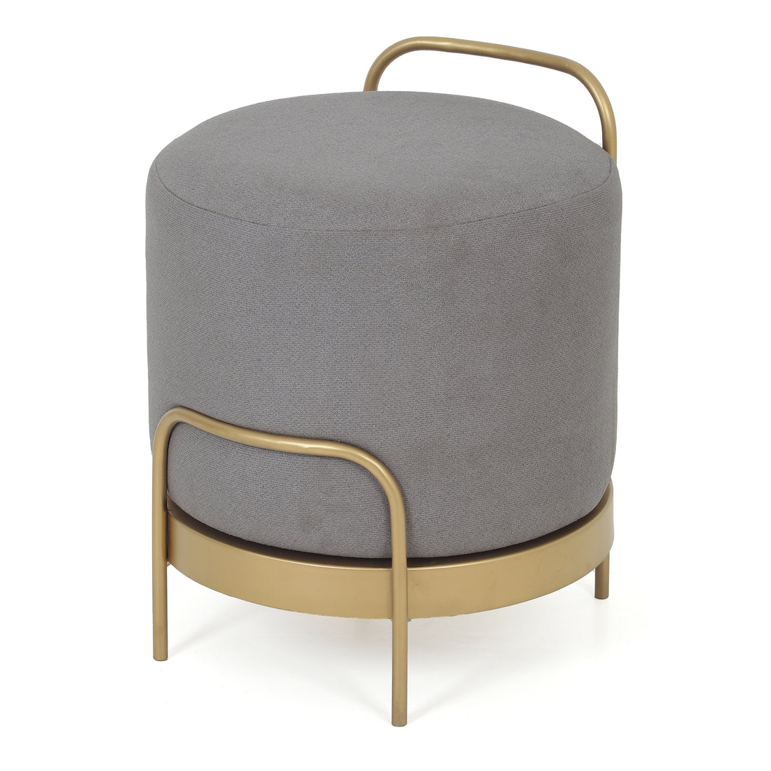 Cassius Pouffe Gold with Dark Grey