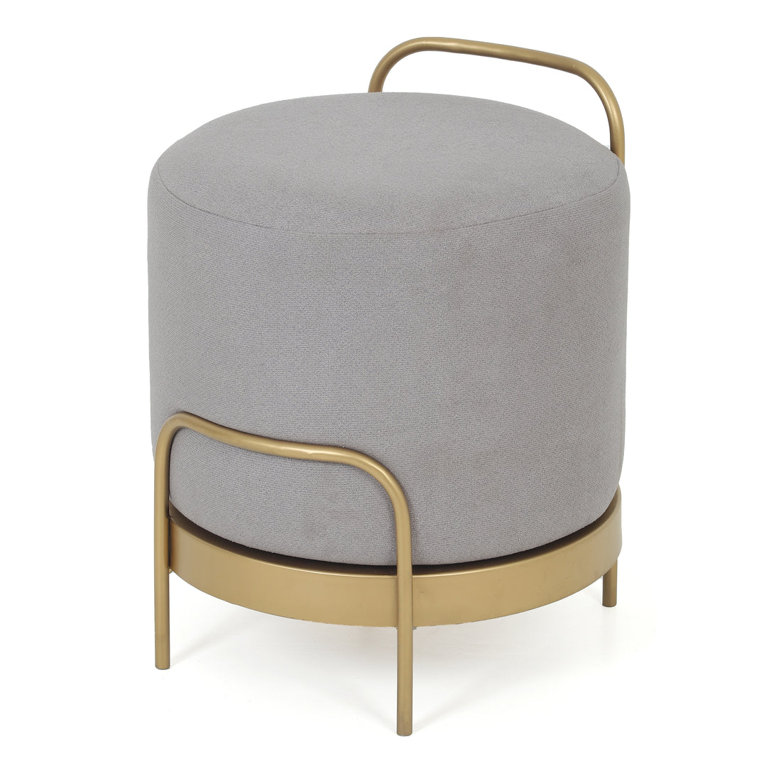 Cassius Pouffe Gold with Light Grey