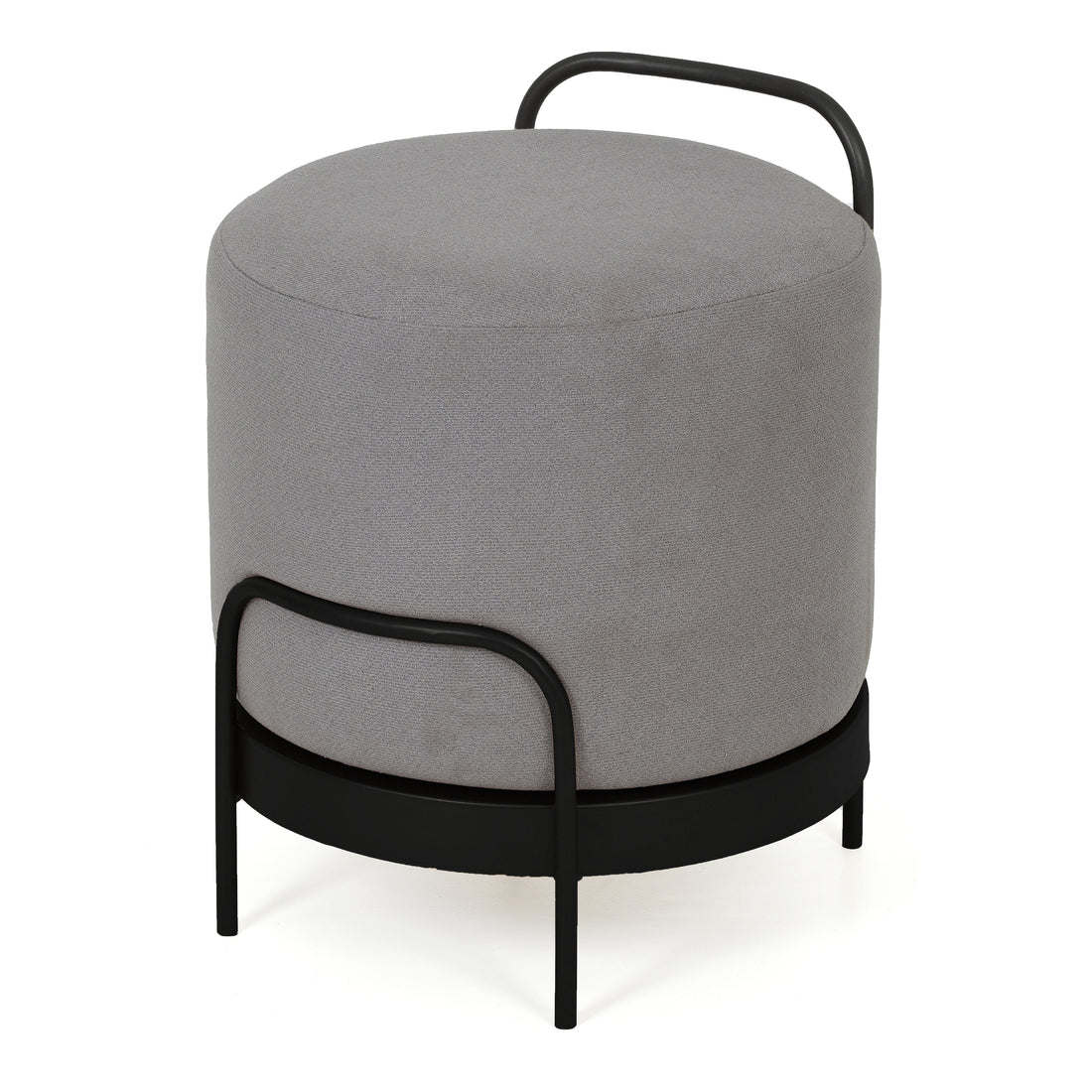 Cassius Pouffe Black with Dark Grey