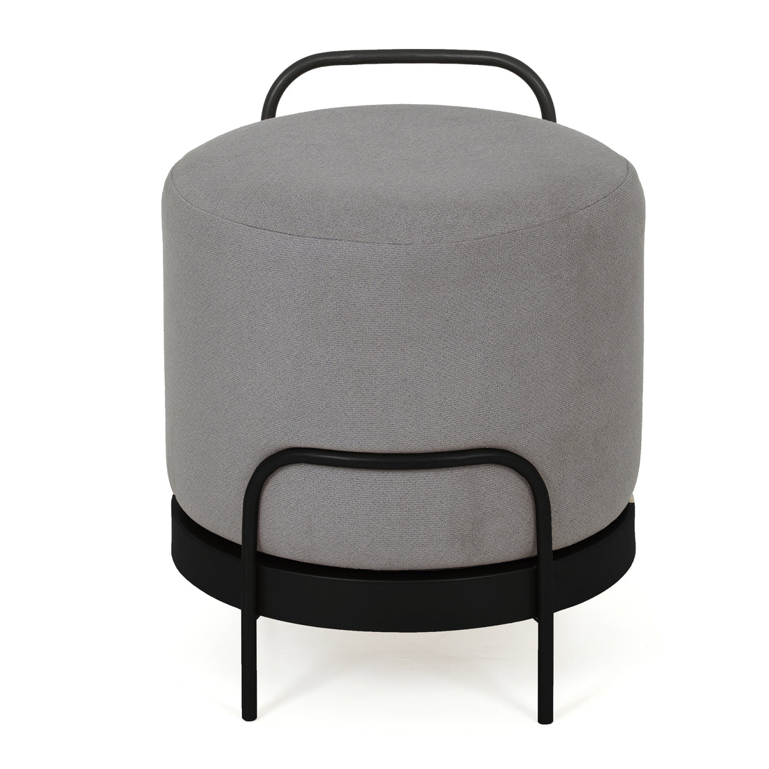 Cassius Pouffe Black with Dark Grey