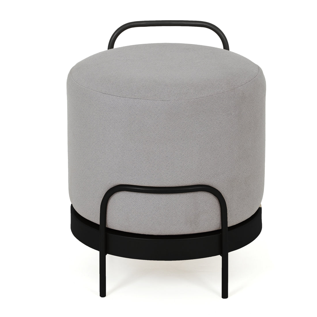 Cassius Pouffe Black with Light Grey