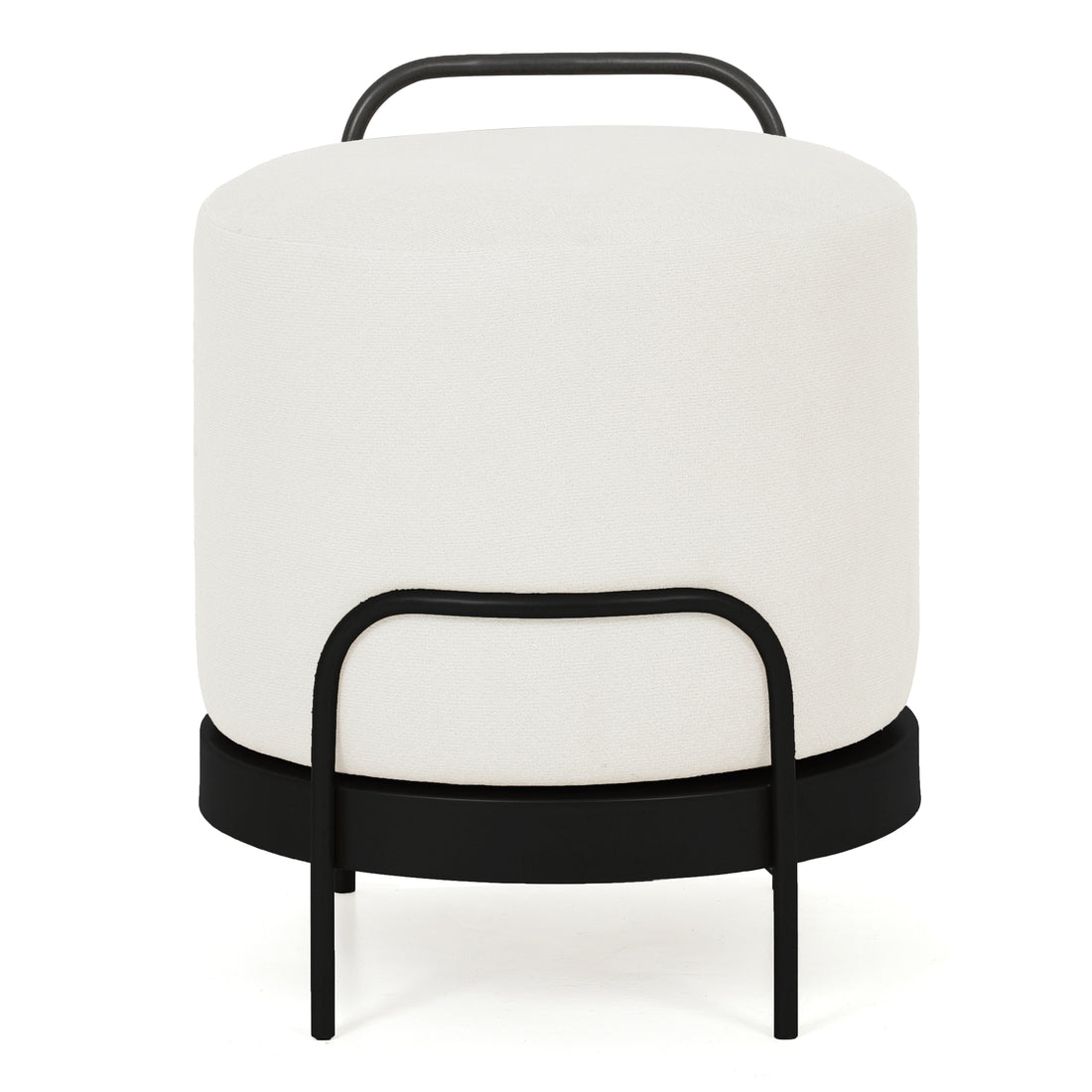 Cassius Pouffe Black with White