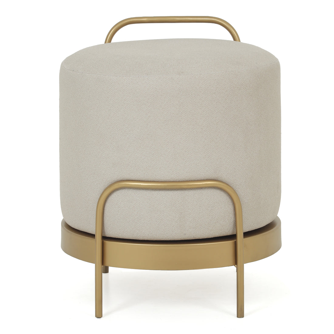 Cassius Pouffe Gold with Off White