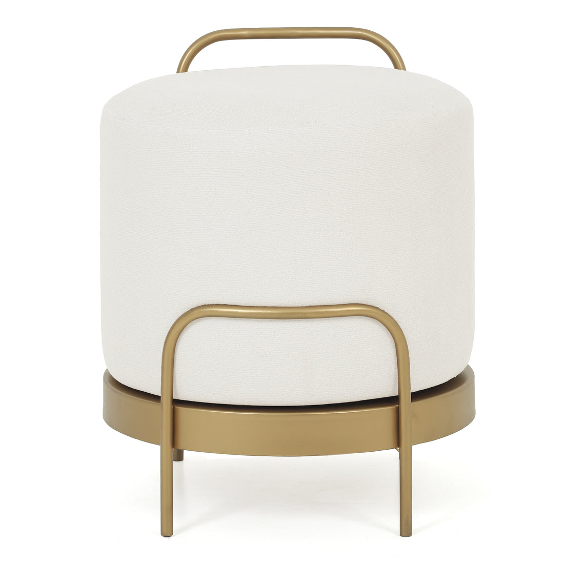 Cassius Pouffe Gold with White