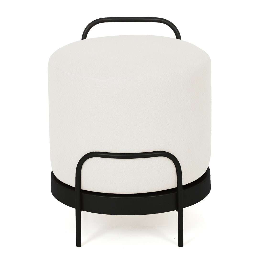 Cassius Pouffe Black with White