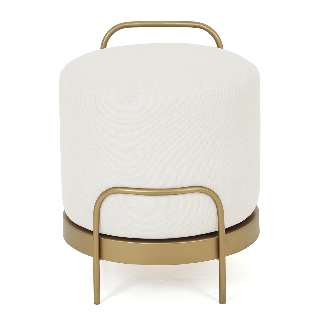 Cassius Pouffe Gold with White