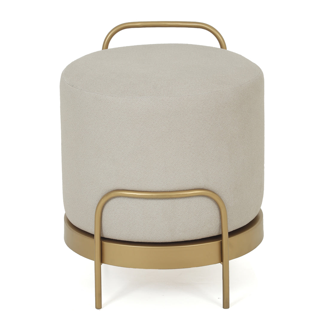 Cassius Pouffe Gold with Off White